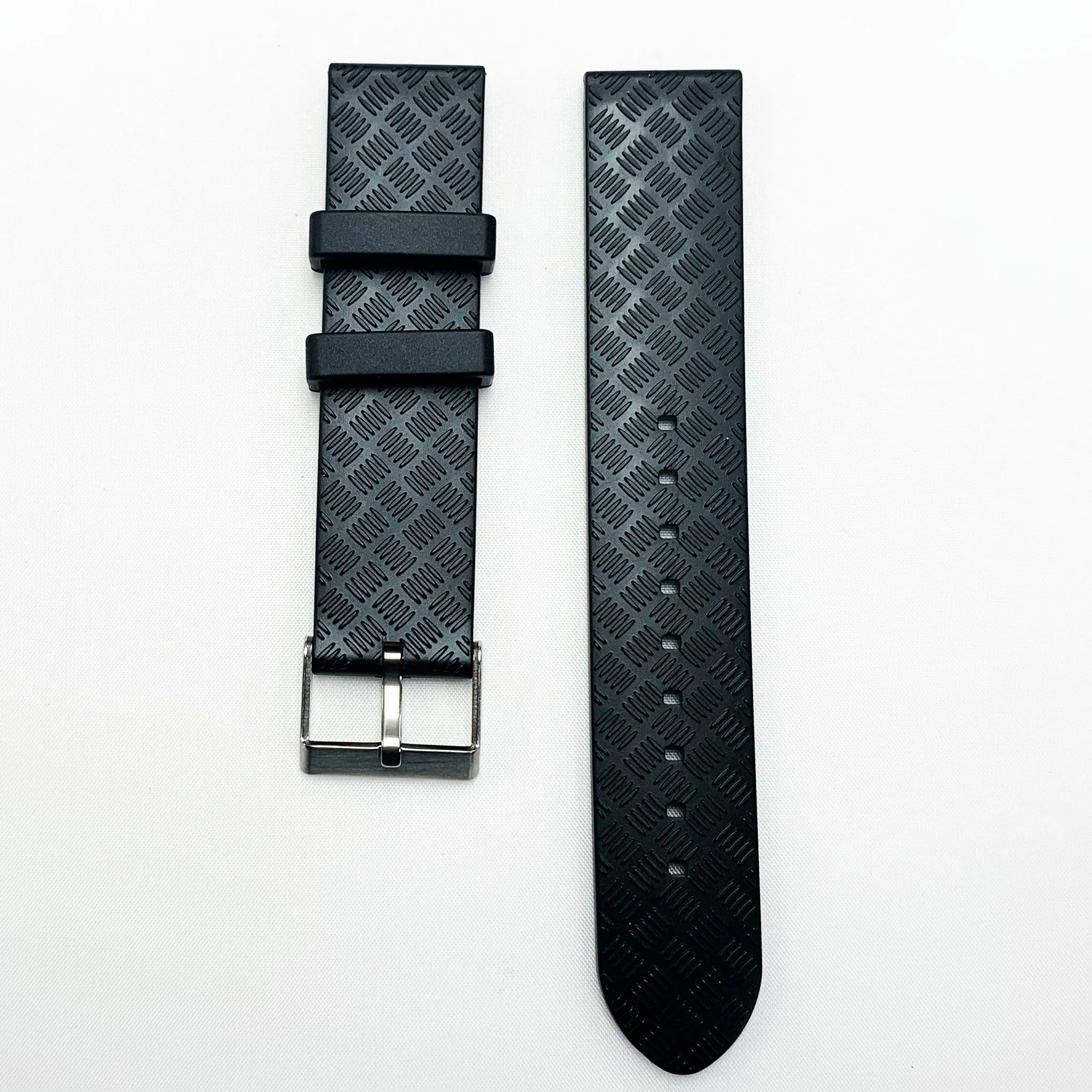 22 MM PVC Texture Watch Band With Black Color Quick Release Regular Size Watch Strap
