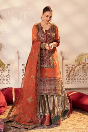 3 Piece Embroidered Raw Silk Suit | SF-EF24-27