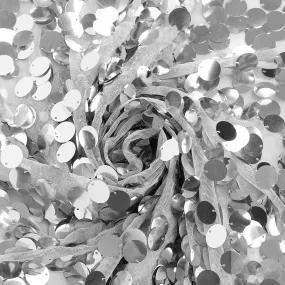 5 yards Large Payette Sequins Fabric Bolt - Silver