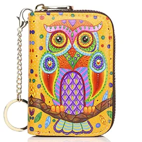 APHISON RFID Credit Card Holder Wallets for Women Leather Cartoon Patterns Zipper Card Case for Ladies Girls/Gift Box 018