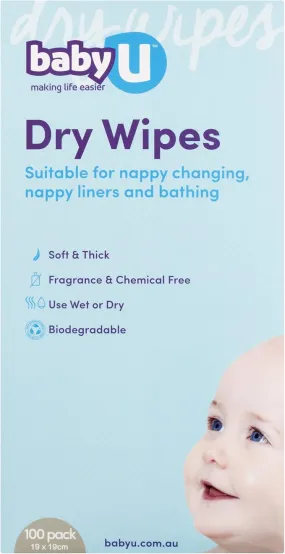 Baby U Dry Wipes 100% Biodegradable