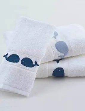 Baby Whales Embroidered Quick-Dry Towel Set