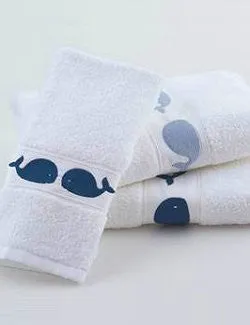 Baby Whales Embroidered Quick-Dry Towel Set