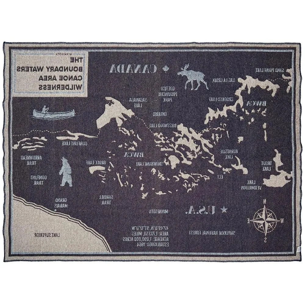 BWCA Map Wool Throw Blanket