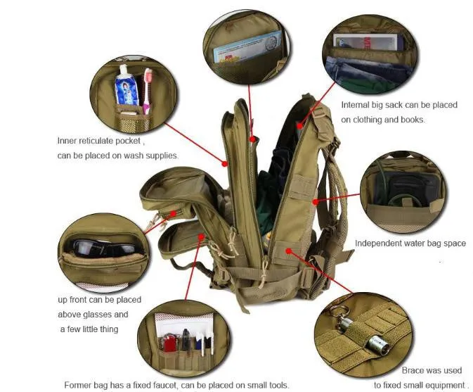 Camouflage Outdoor School Hiking Backpack Oxford Cloth Nylon
