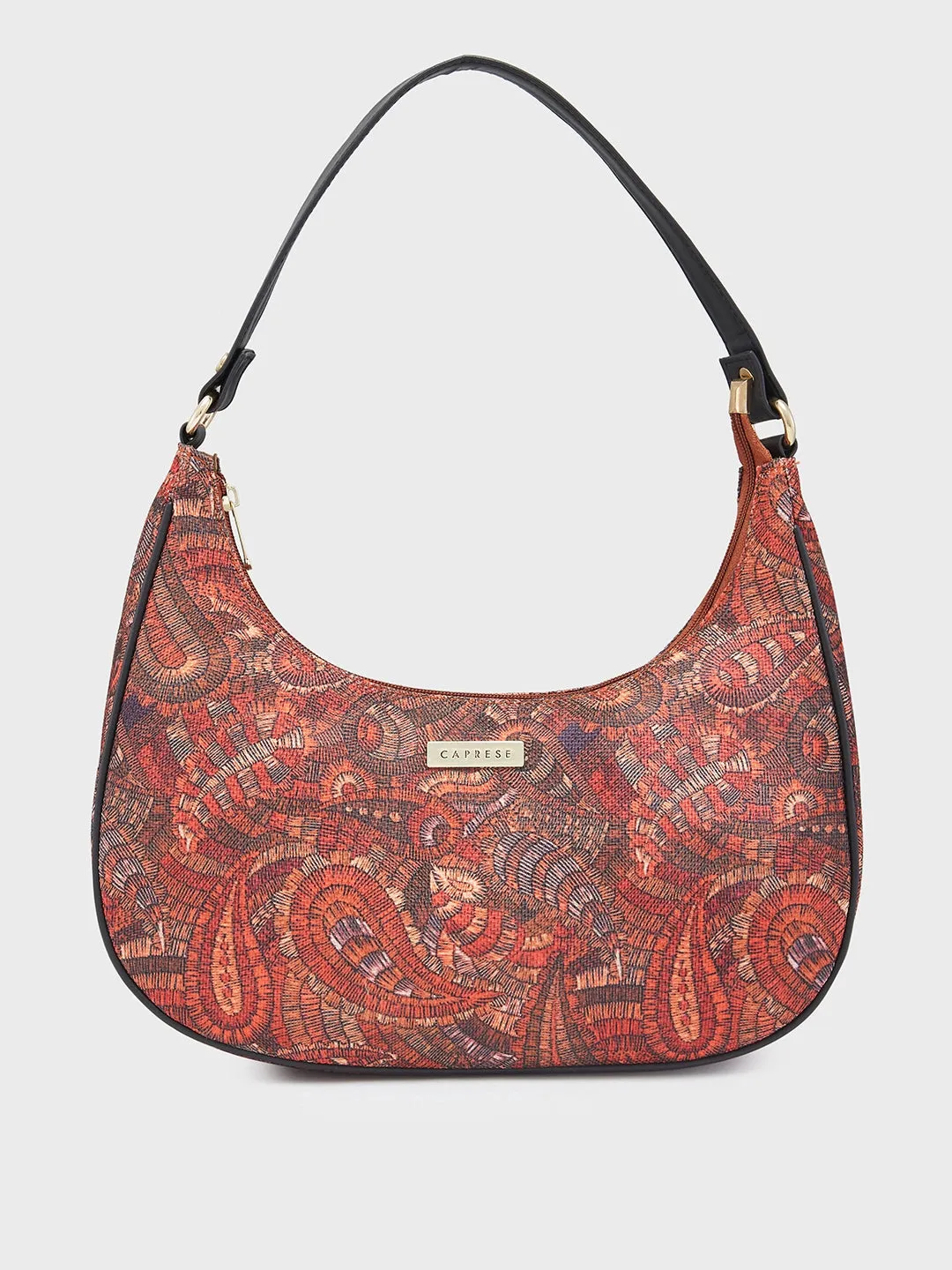 Caprese Kaya Hobo Medium Printed Womens Handbag Red