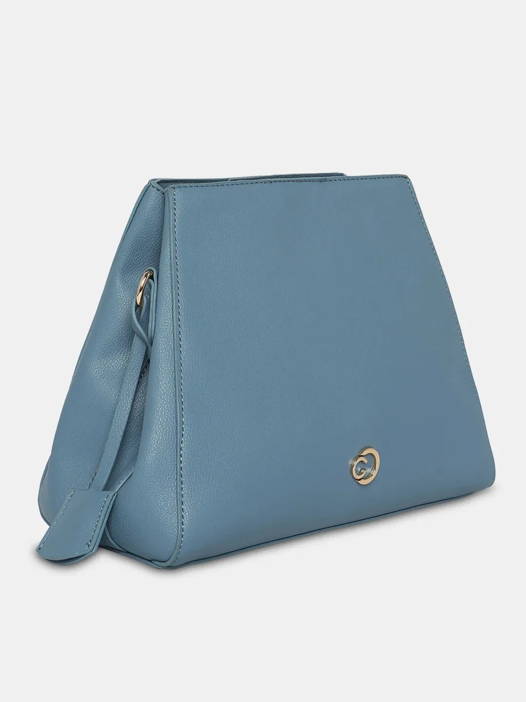 Caprese Milan Satchel Small Solid Women'S Handbag Blue