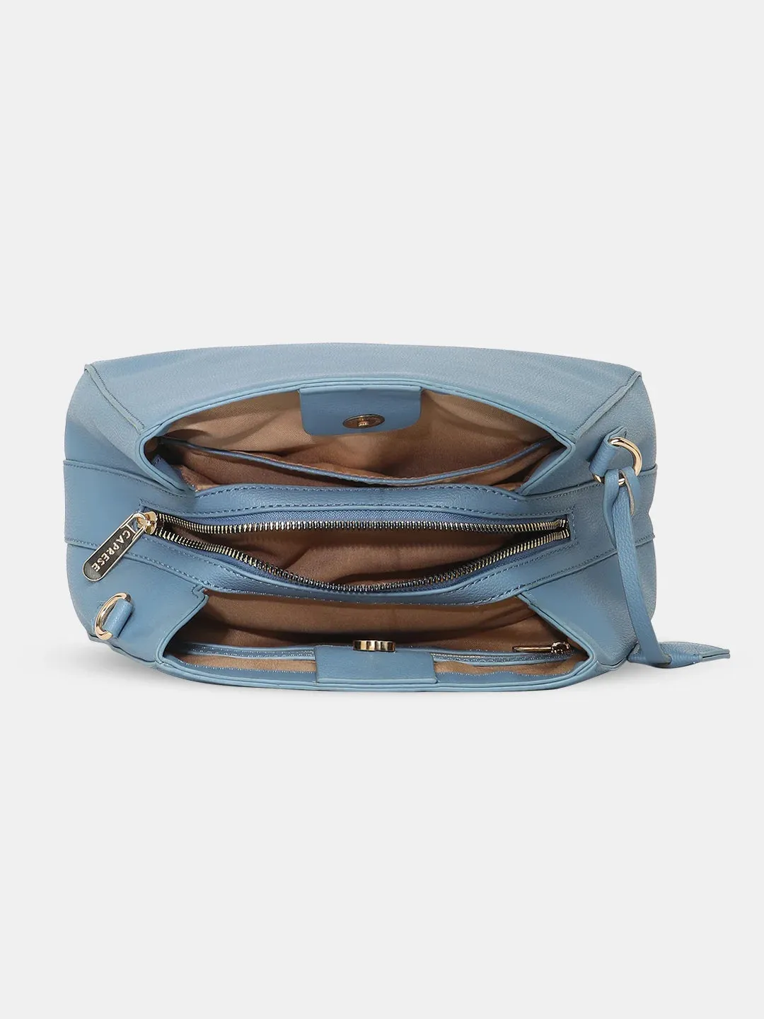 Caprese Milan Satchel Small Solid Women'S Handbag Blue