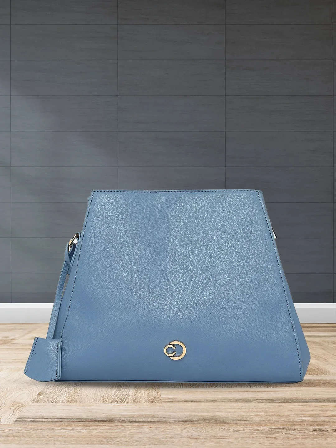 Caprese Milan Satchel Small Solid Women'S Handbag Blue