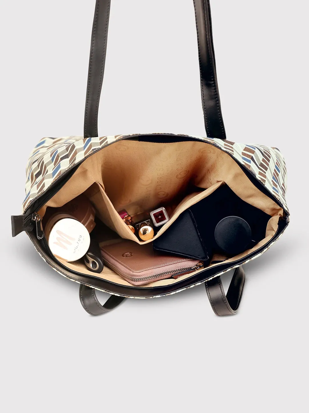 Caprese Susan Tote Large Womens Handbag Beige