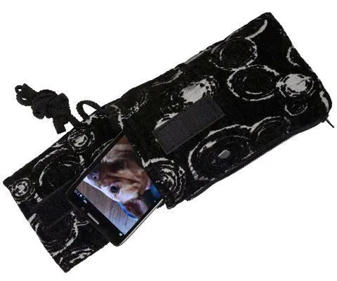 Cell Phone Purse - Pebbles in Black Upholstery