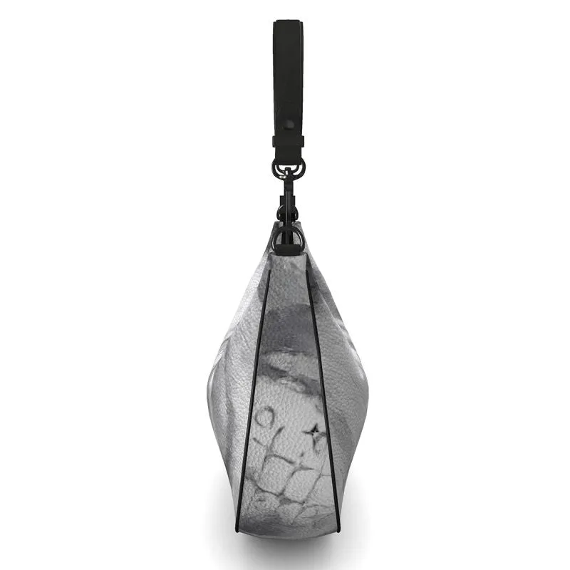 Chic Leather Curve Hobo Handbag