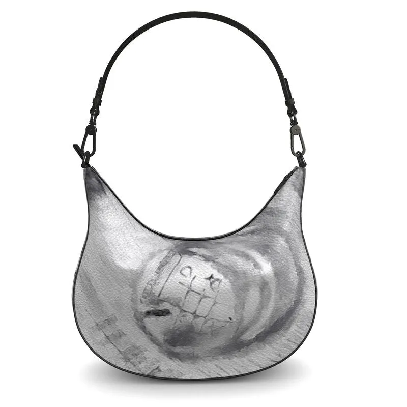 Chic Leather Curve Hobo Handbag