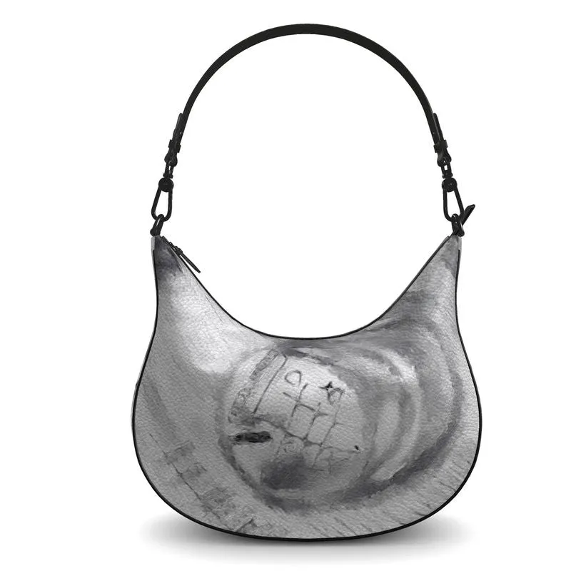 Chic Leather Curve Hobo Handbag