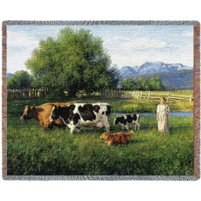 Country Girl Woven Throw Blanket by Robert Duncan©