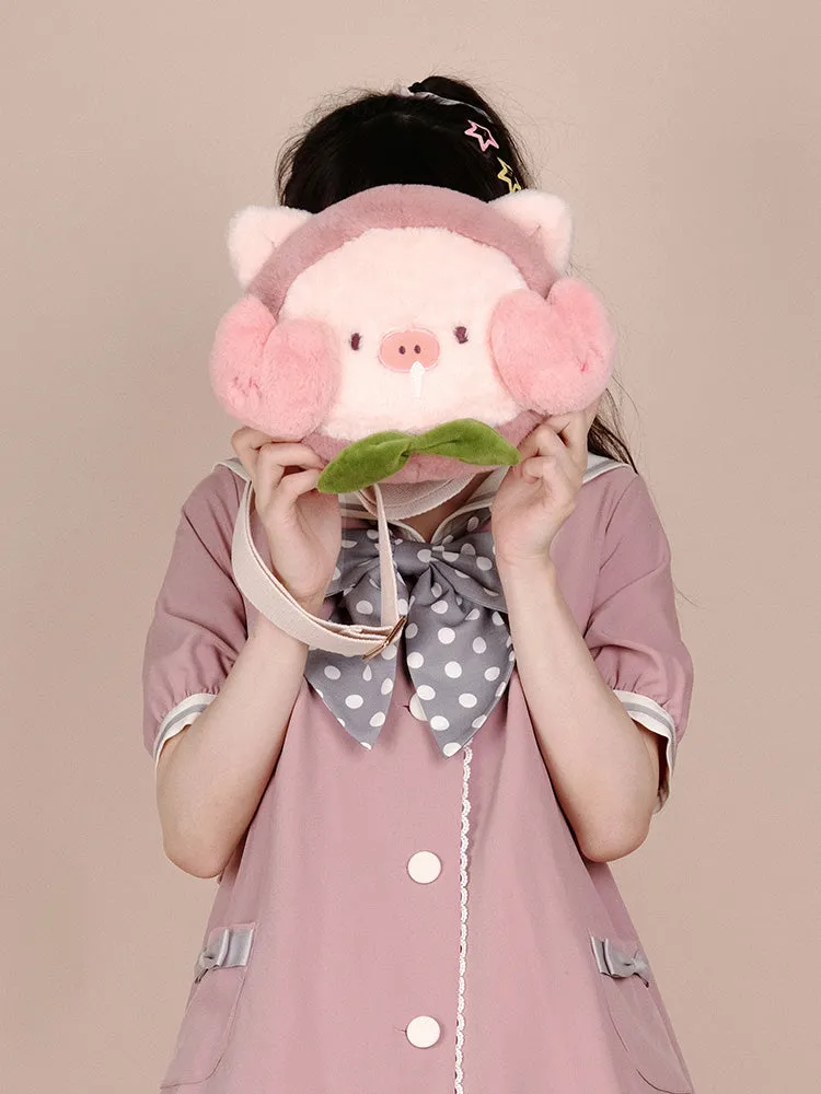 Cute Peach Pig Shoulder Doll Messenger Bag