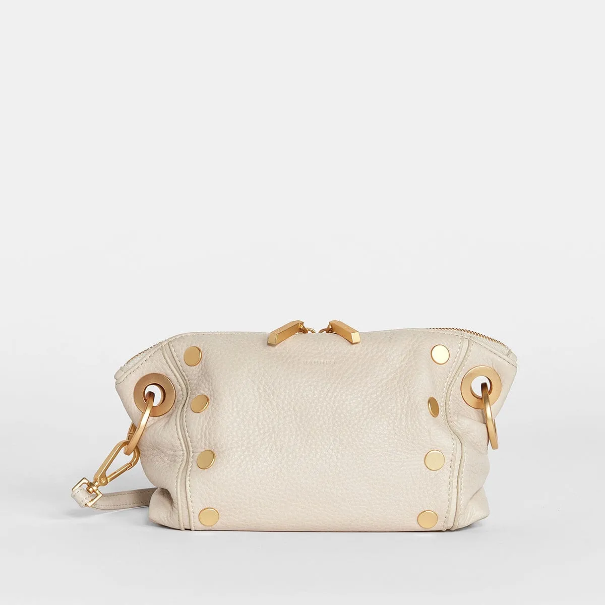 DANIEL CROSSBODY CLUTCH SML - Pomodoro Red/Brushed Gold Hammered