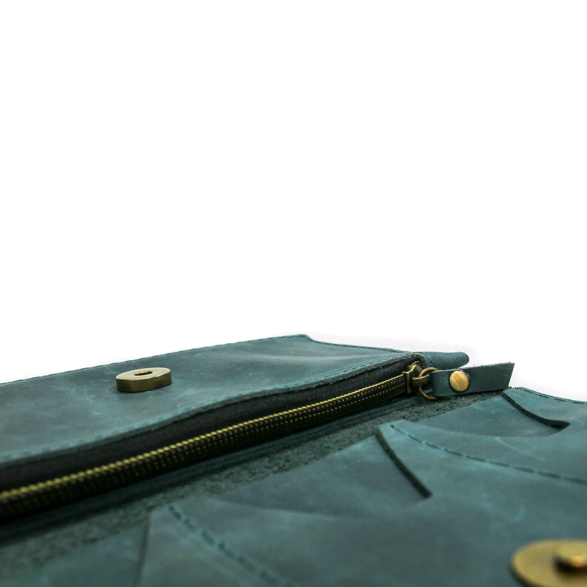 Distressed Blue Leather Wallet
