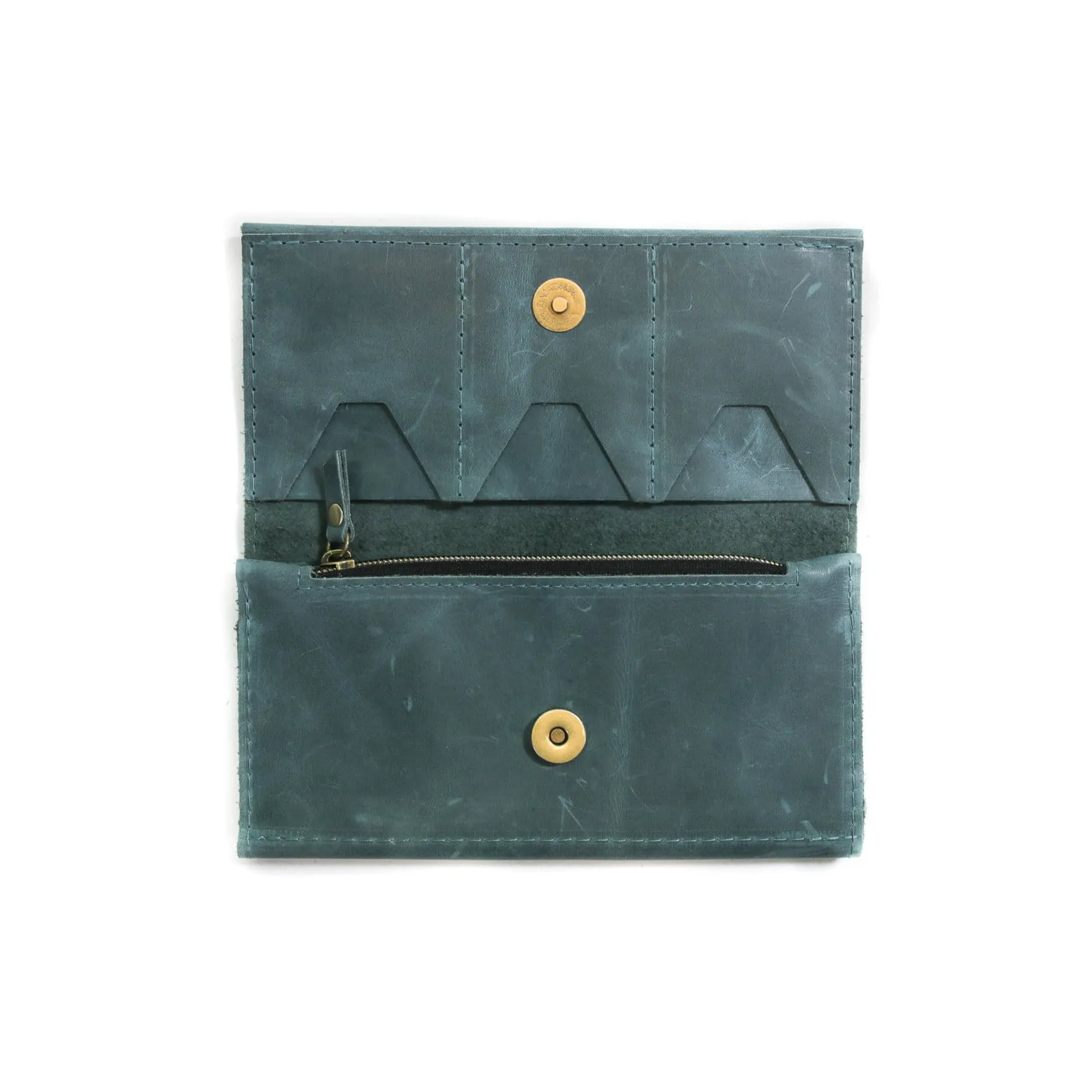 Distressed Blue Leather Wallet