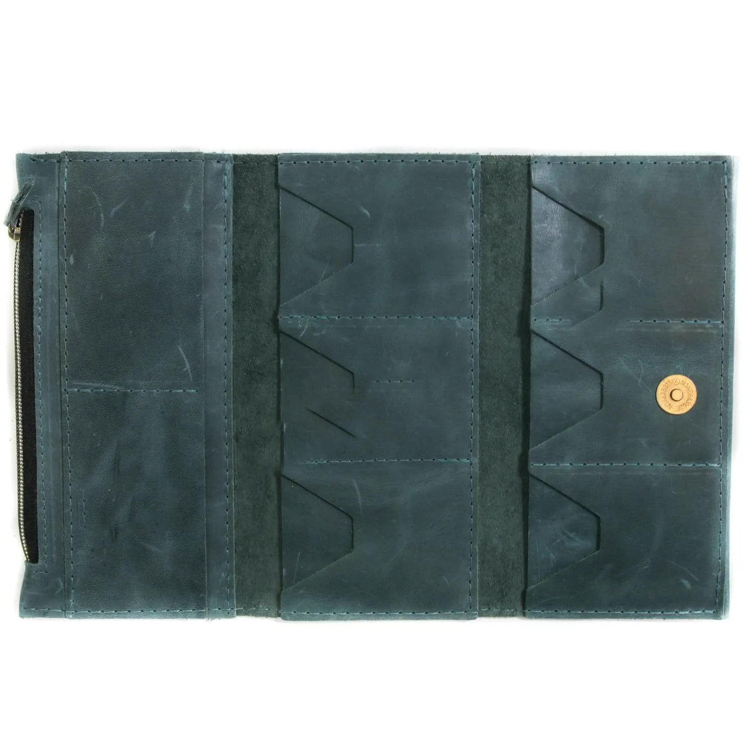 Distressed Blue Leather Wallet