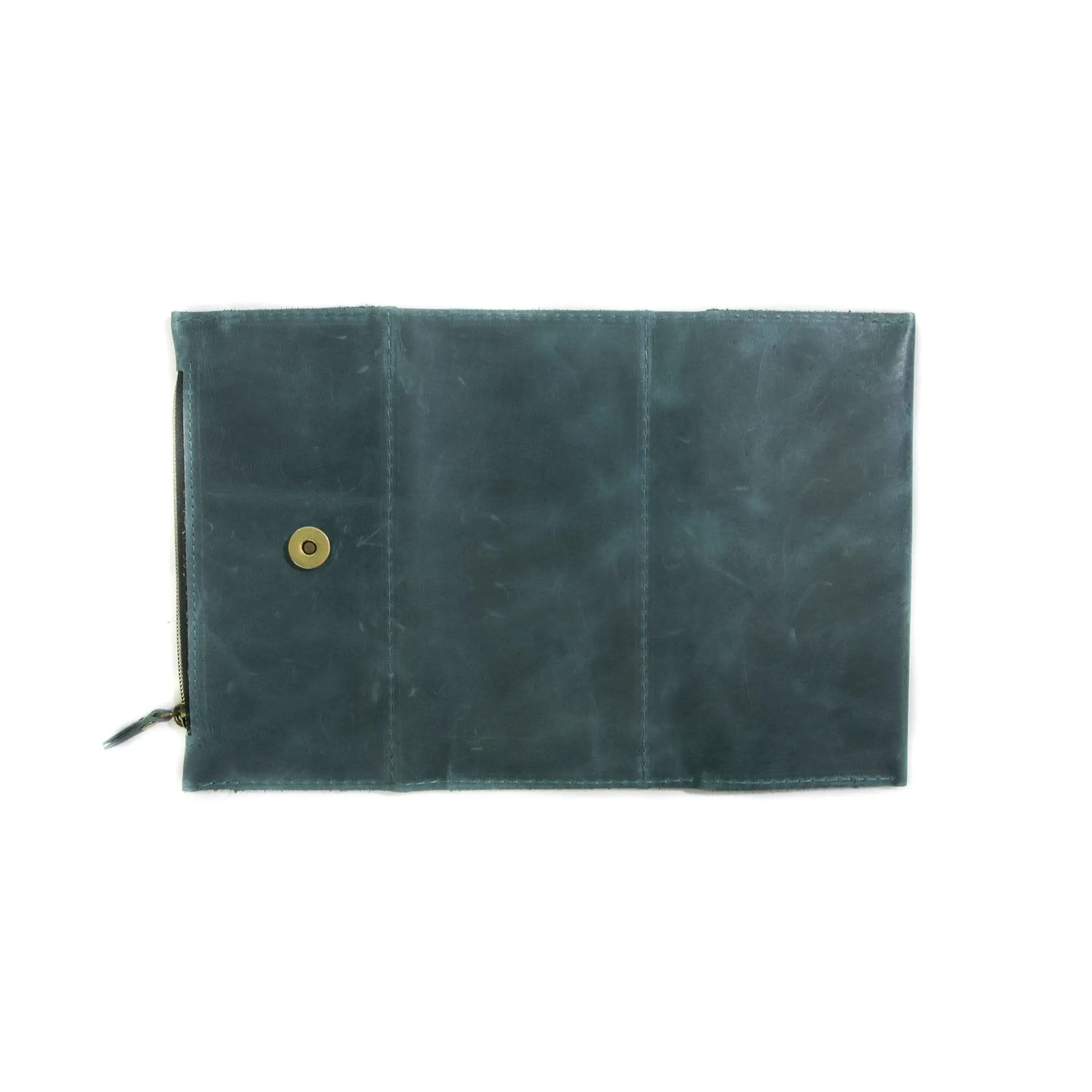 Distressed Blue Leather Wallet