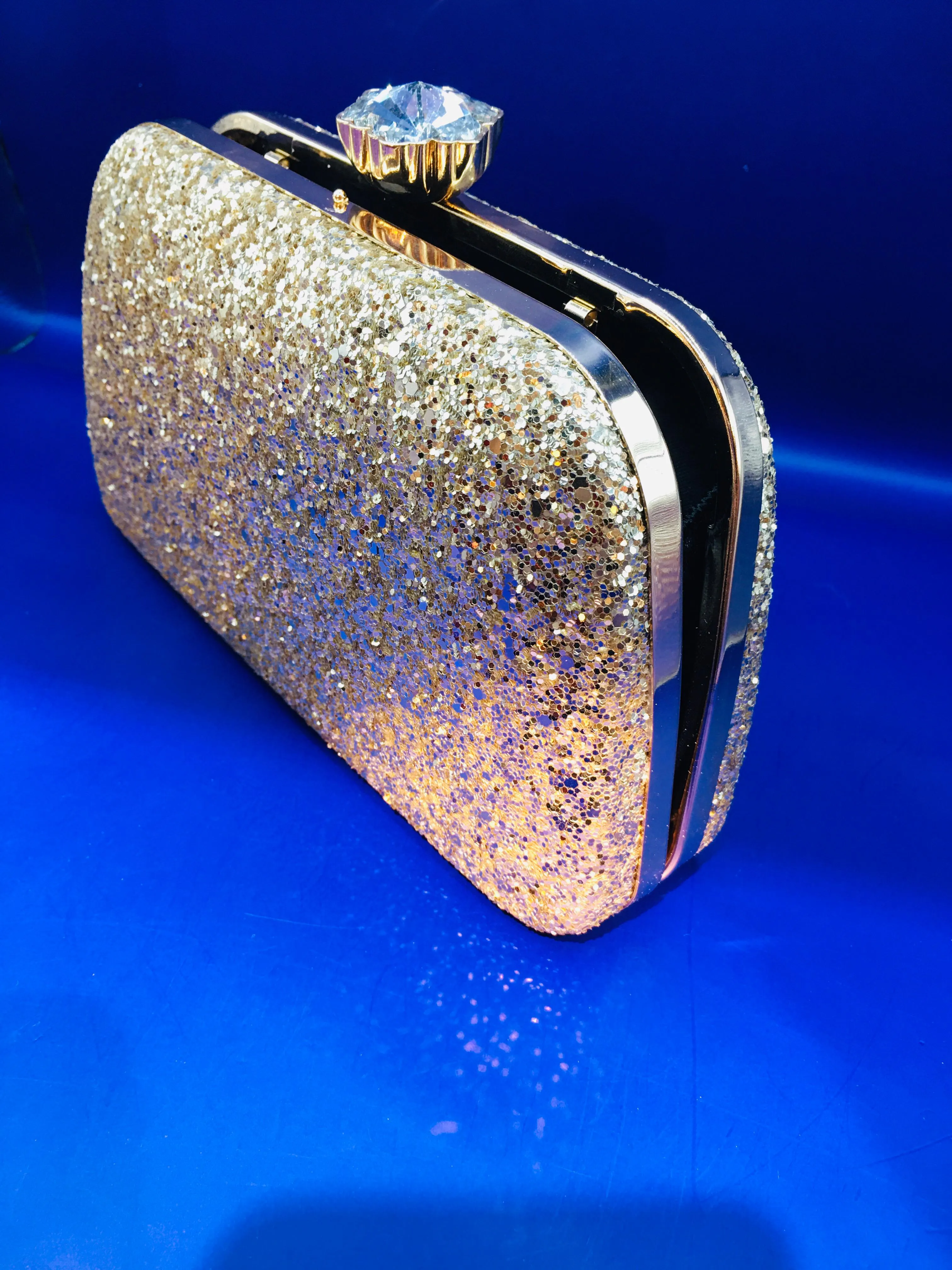Elegant Gold Sparkling Evening Clutch Purse