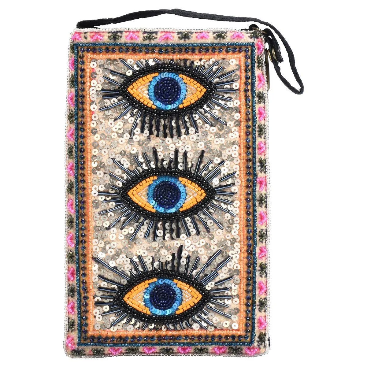 Evil Eye Club Bag Beaded Cell Phone Purse