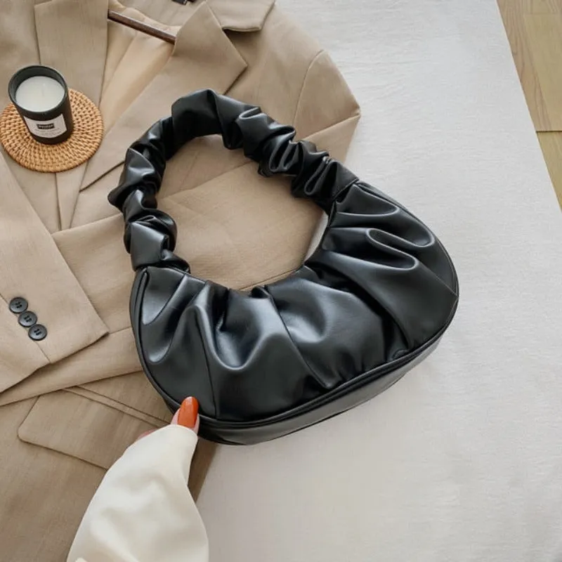 Faux Leather Scrunched Bag