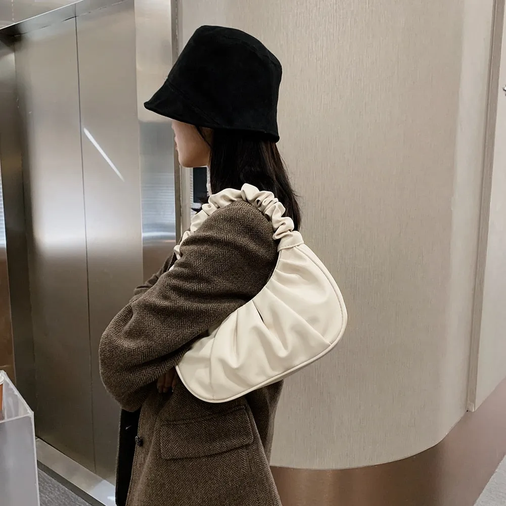Faux Leather Scrunched Bag
