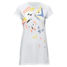 Fendi Kids Angry Monster Butterfly Applique Cap Sleeve Long Tshirt