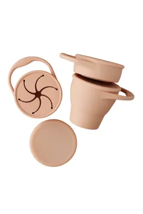 Foldable Silicone Snack Cup - Dusty Coral