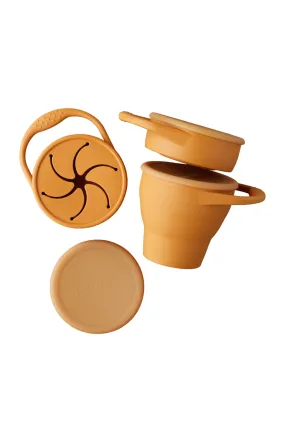 Foldable Silicone Snack Cup - Golden Ochre