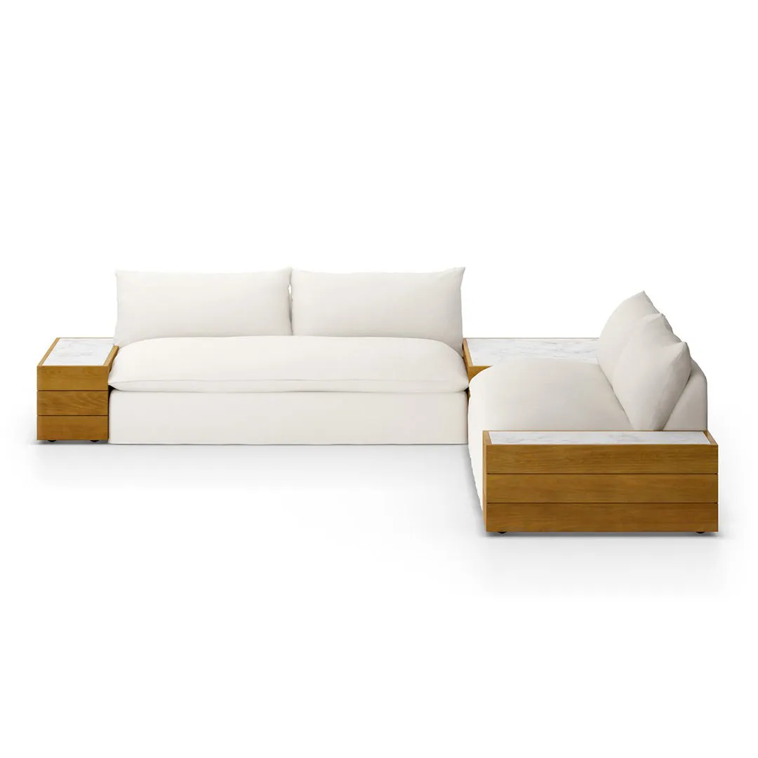 Grant Outdoor Two Piece Sectional with Coffee and End Tables