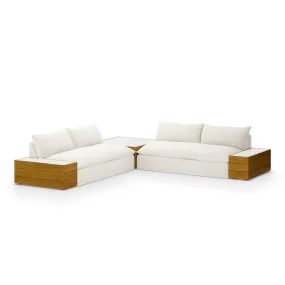 Grant Outdoor Two Piece Sectional with Coffee and End Tables
