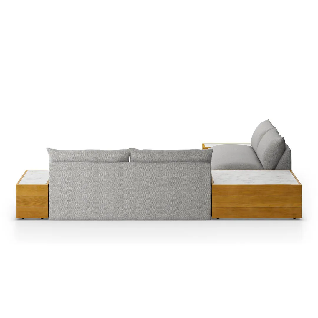 Grant Outdoor Two Piece Sectional with Coffee and End Tables