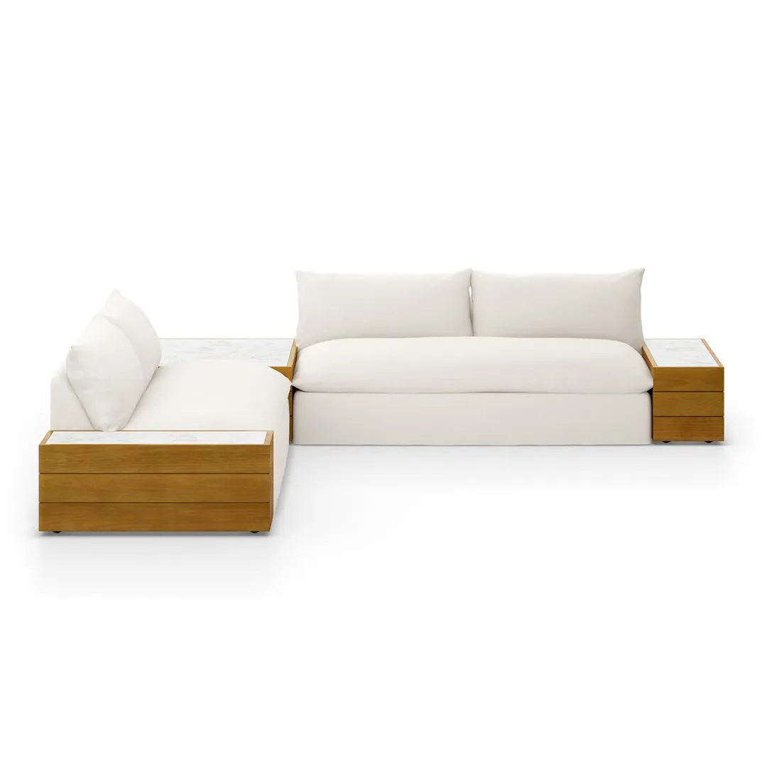 Grant Outdoor Two Piece Sectional with Coffee and End Tables