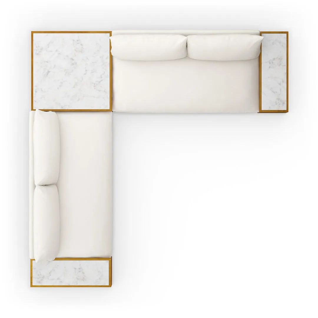 Grant Outdoor Two Piece Sectional with Coffee and End Tables