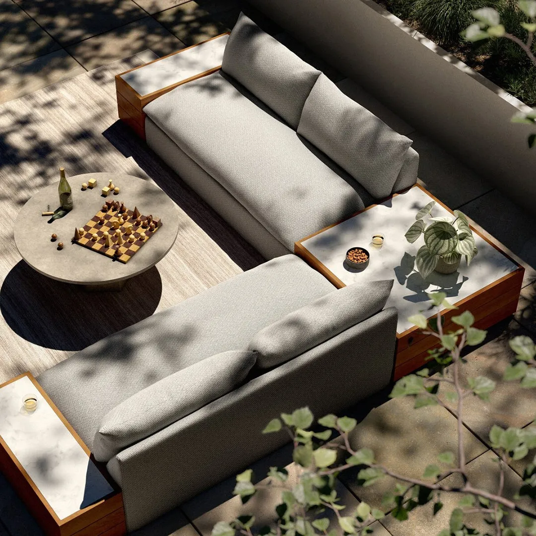 Grant Outdoor Two Piece Sectional with Coffee and End Tables