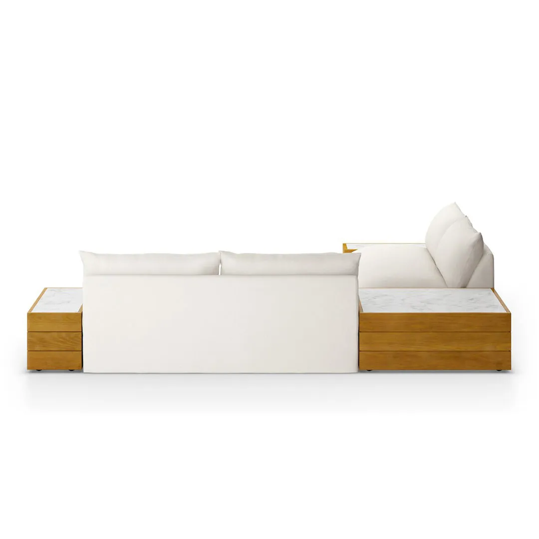 Grant Outdoor Two Piece Sectional with Coffee and End Tables
