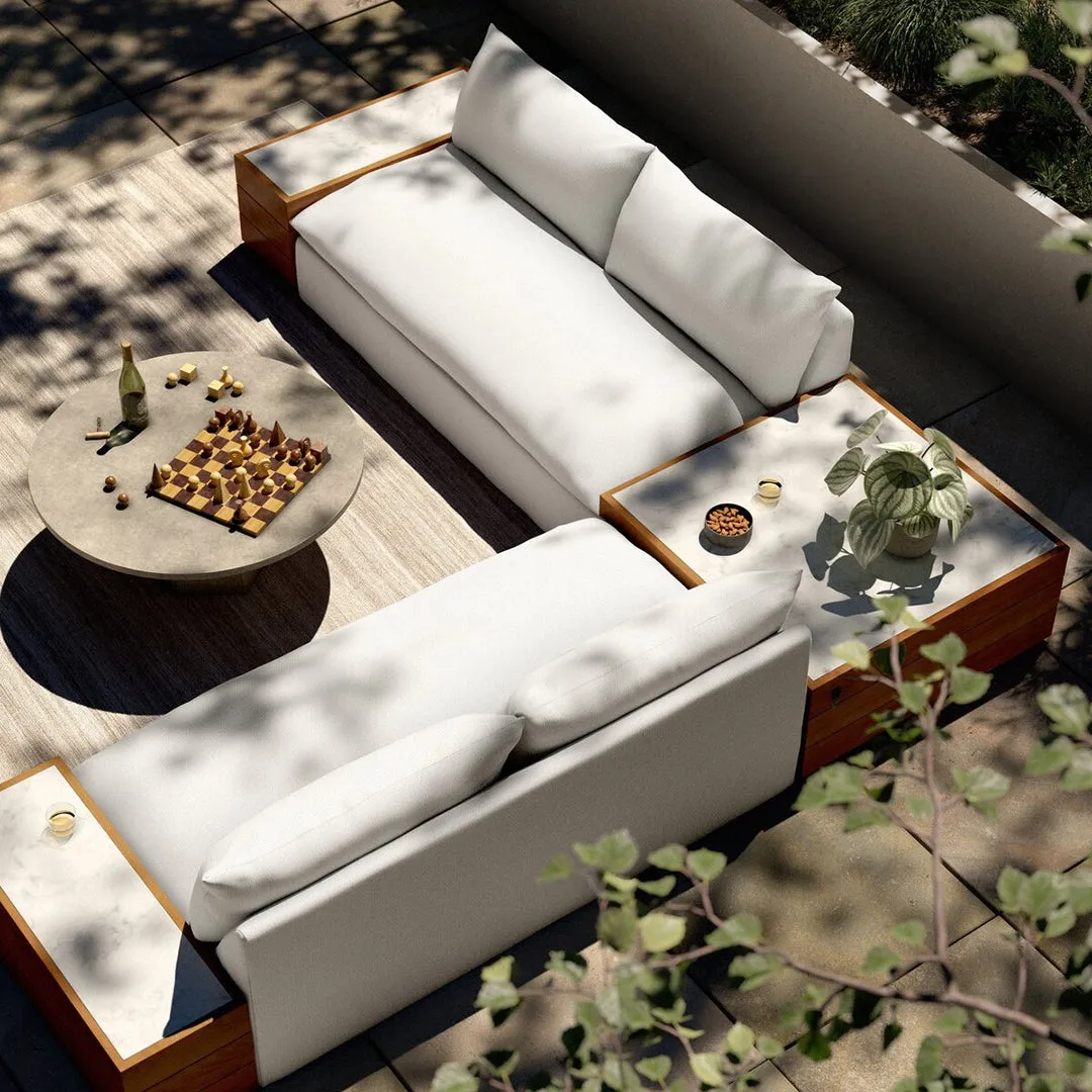 Grant Outdoor Two Piece Sectional with Coffee and End Tables