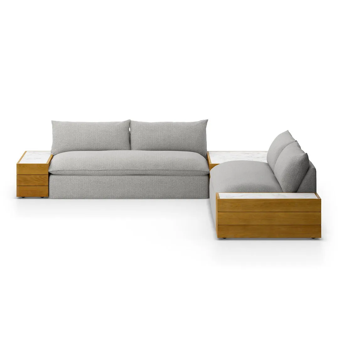 Grant Outdoor Two Piece Sectional with Coffee and End Tables