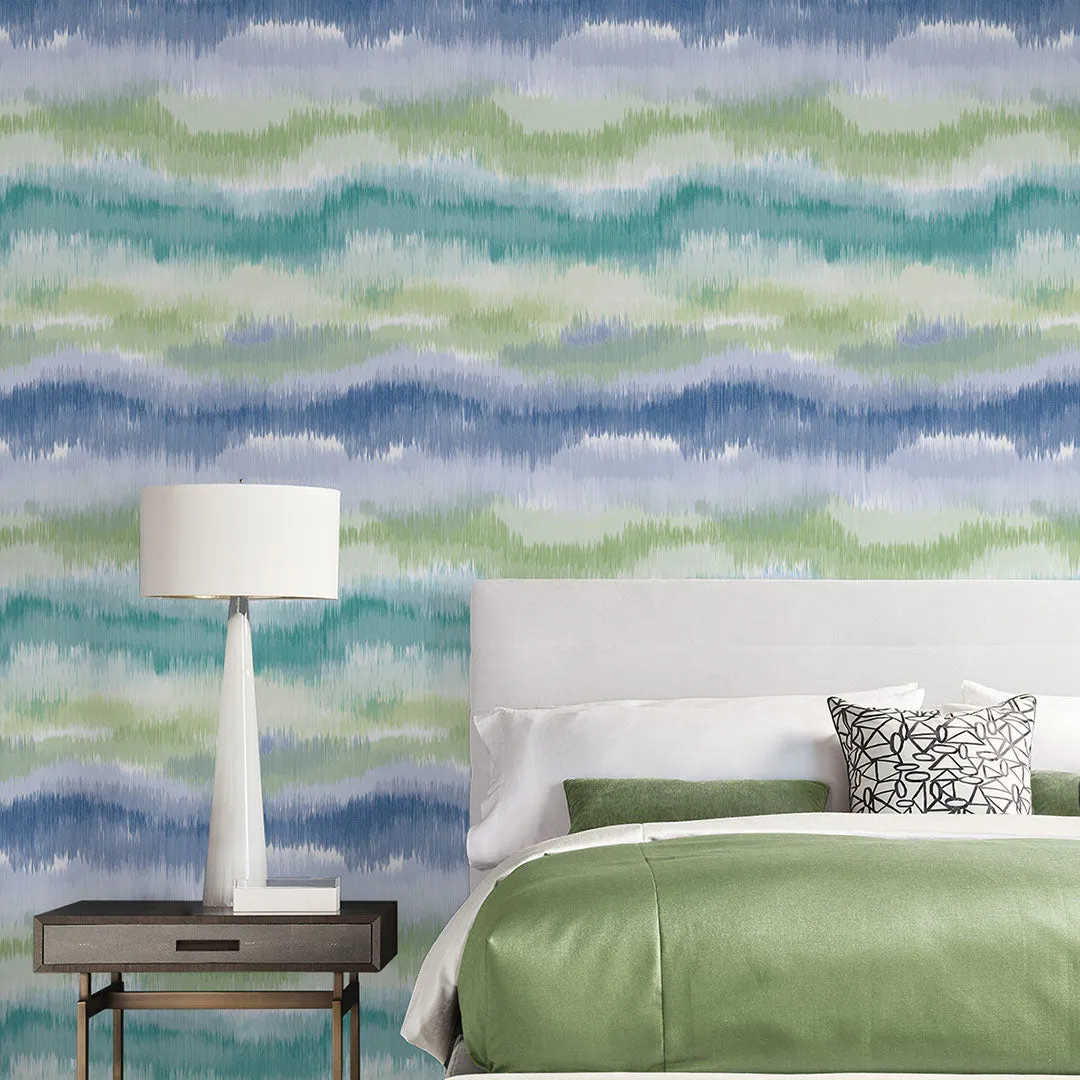 Ikat Waves Peel-and-Stick Luxe Haven Wallpaper