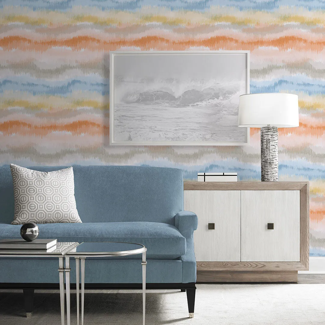 Ikat Waves Peel-and-Stick Luxe Haven Wallpaper