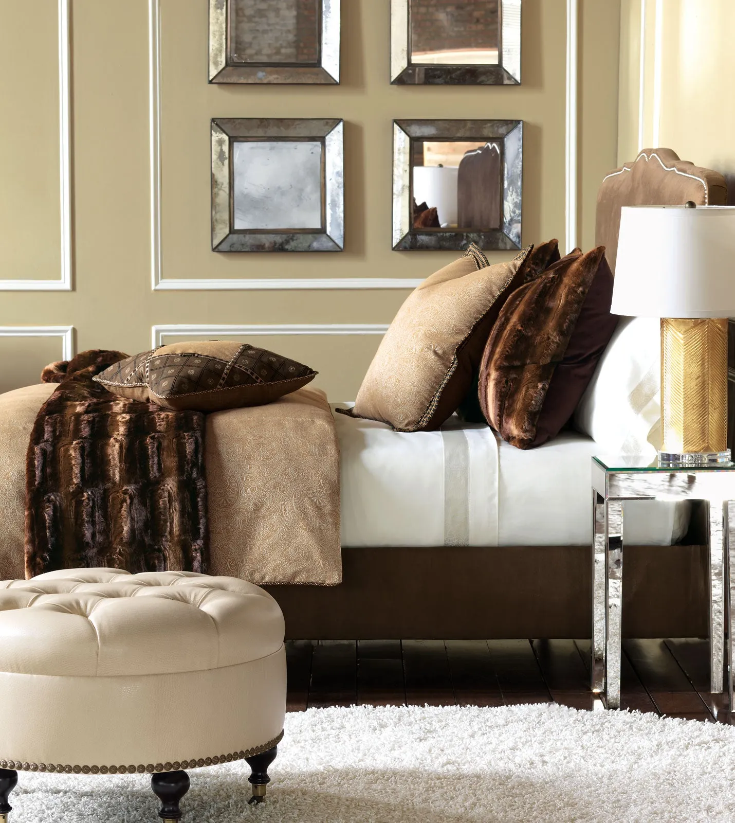 Karina Chocolate Faux Fur Throw Blanket 53x80