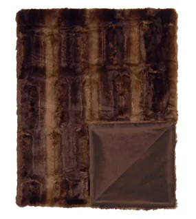 Karina Chocolate Faux Fur Throw Blanket 53x80