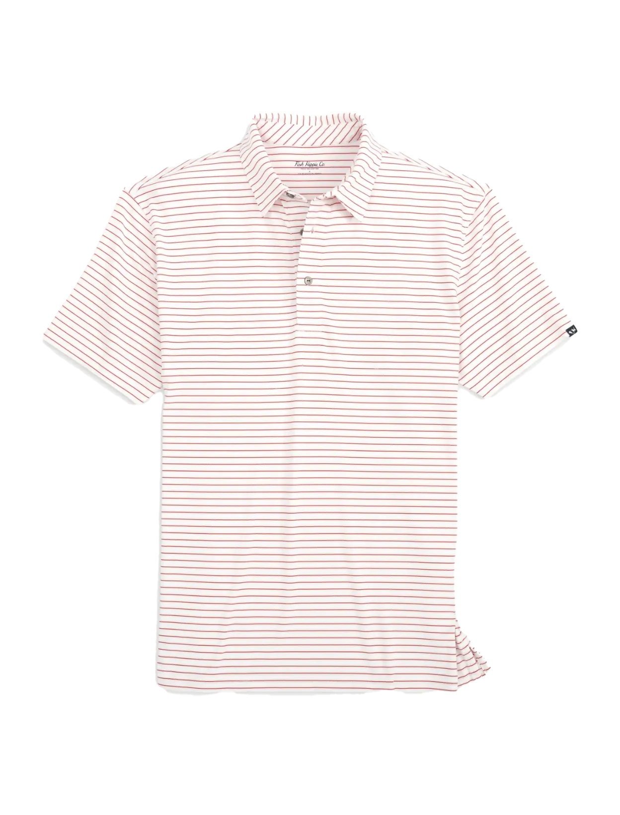 Knox Stripe Perf Polo Red