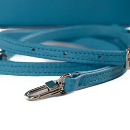 Lana Two Tone - Blue Cow hide and silver snake print Leather
