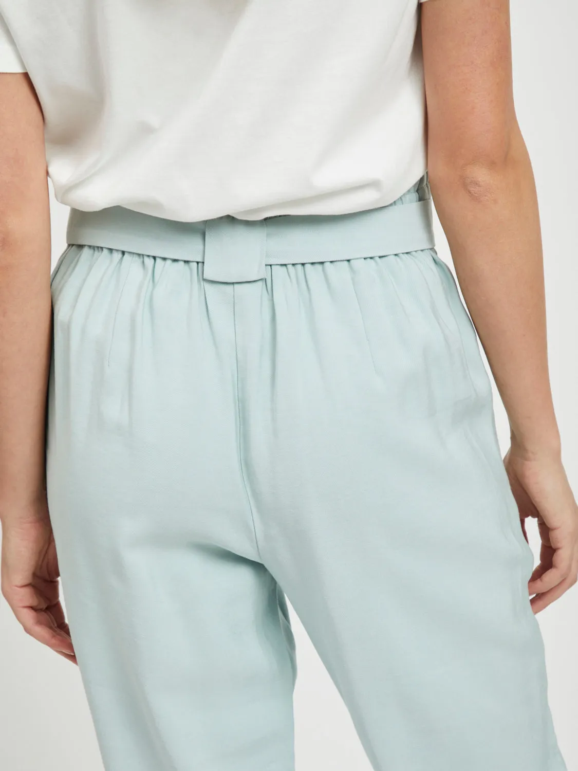 Lukki Paper Bag Trousers - Blue Haze