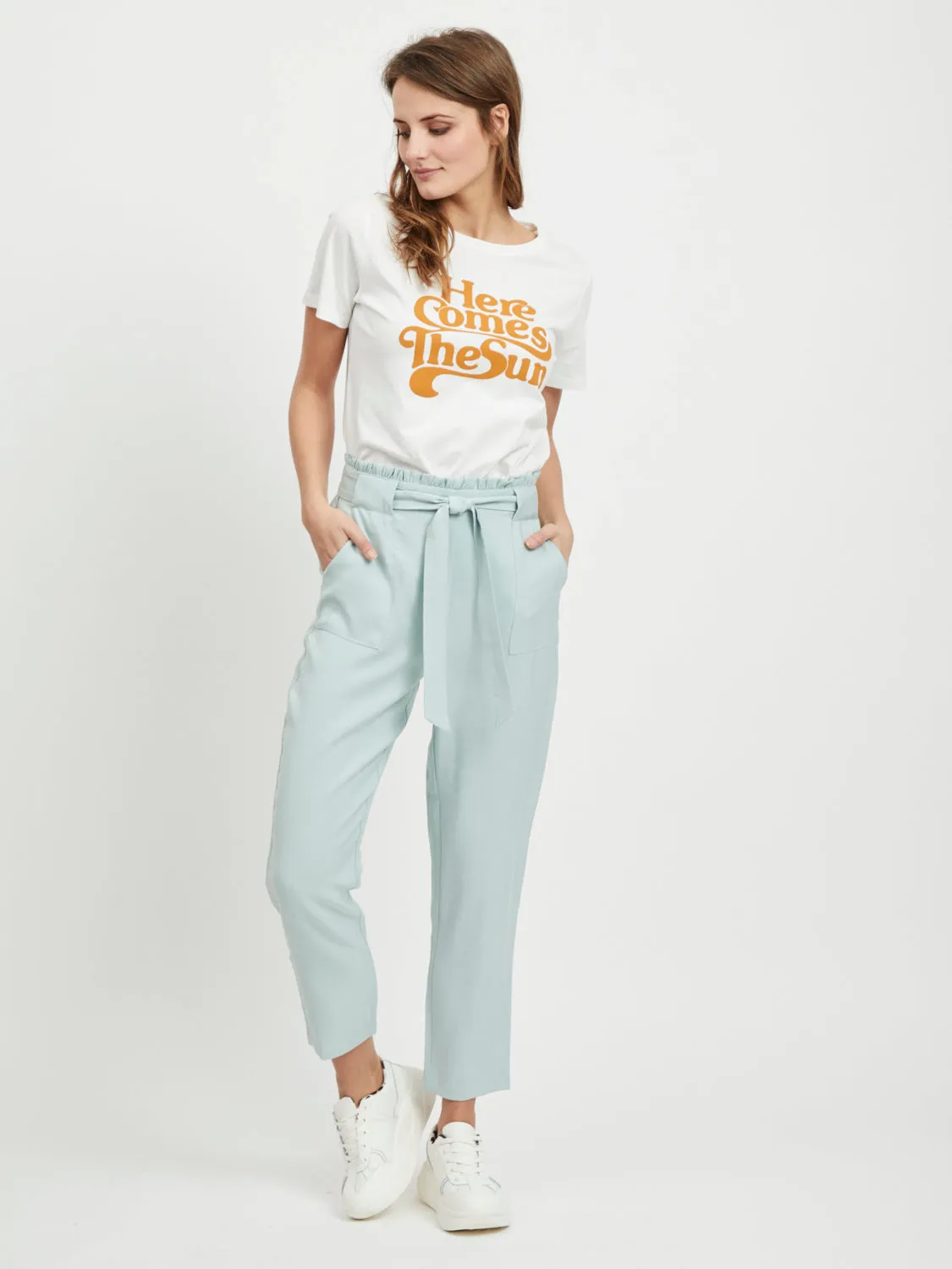 Lukki Paper Bag Trousers - Blue Haze