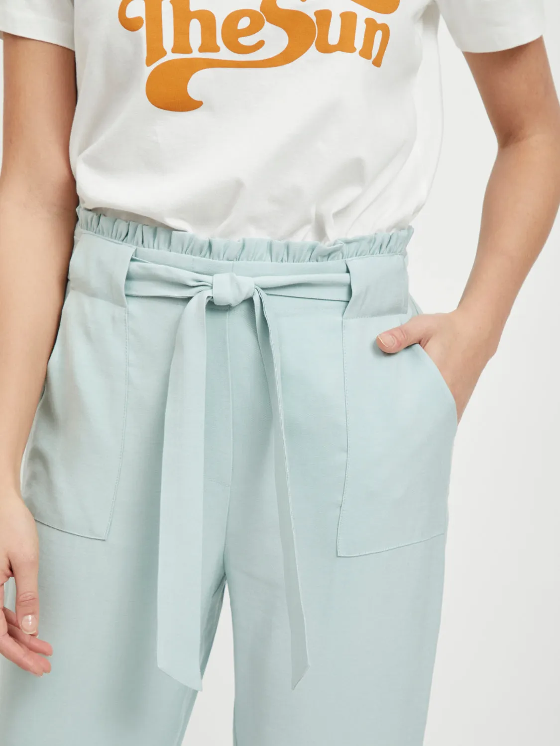 Lukki Paper Bag Trousers - Blue Haze